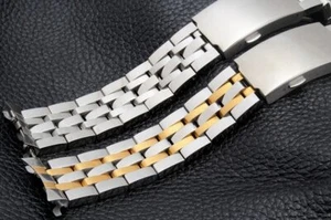 19mm 20mm Edelstahl Uhrenarmband Armband für Tissot Silber Goldener Band Neu - Bild 1 von 11