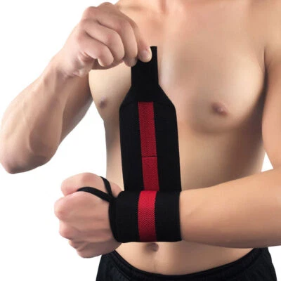 Men Striped Fitness Wristband Bandage Bracers Gym Running Sports Support LF068 - Image 1 of 4