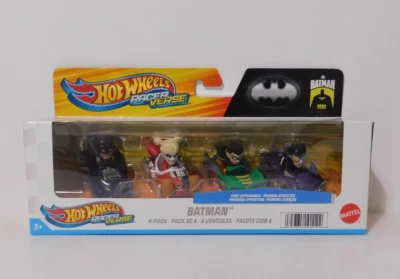 Hot Wheels Бэтмен мультипак гонщик Verse транспортных средств 4 упаковки - совершенно новый запечатанный - Изображение 1 из 4