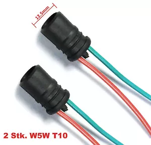 2x W5W T10 Gummi Sockel Glassockel Fassung Standlicht Parklicht Stecksockel T10b - Picture 1 of 4