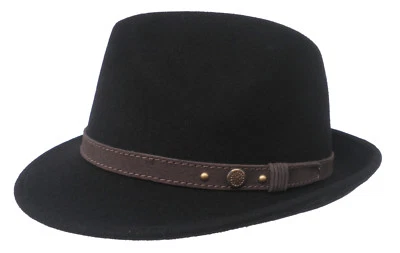 NITZSCHE FASHION GMBH & CO KG Herren Trilby Fedora Wollhut wasserabweisend rollbar Outdoorhut Herrenhüte 3K