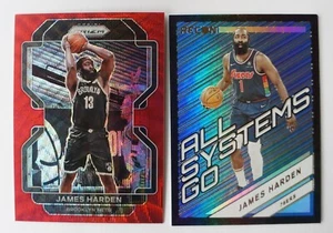 JAMES HARDEN (2) LOT 2021-22 Panini PRIZM RED WAVE #44 Nets Recon All Systems Go - Picture 1 of 2