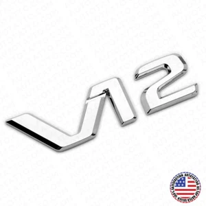 V12 AMG Side Quarter Fender Marker Nameplate Emblem Badge OEM Chrome Sport - Picture 1 of 5