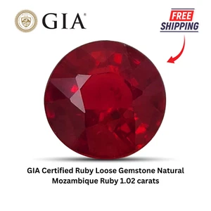 GIA Certified Ruby Loose Gemstone Natural Mozambique Ruby 1.02 carats - Picture 1 of 6