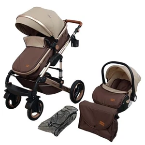 Cochecito de bebé cochecito asiento de coche 3 en 1 sistema de viaje silla de paseo talla única para todos - Imagen 1 de 15