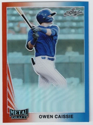 2021 Leaf Metal Draft Owen Caissie Red White Blue Pre-Production Proof 1/1 - Image 1 of 2