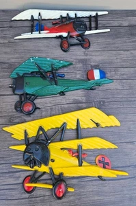 Homco Metallguss 1975 Luftfahrt Flugzeuge Flugzeug USA Wandbild Vintage 3er Set Z13 - Bild 1 von 3