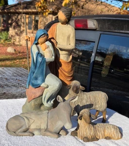 Willow Tree Christmas Story Nativity Figures Joseph Mary Jesus Stable Animals - Picture 1 of 21