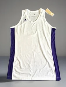 Adidas Women’s N3XT Prime Game Basketball Jersey WhIte/Purple L - Picture 1 of 10