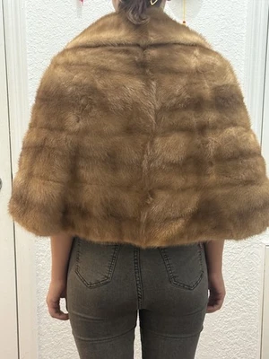 Emba Pastel Natural Marrón Visón Estola Envoltura Piel Real De Colección “Calidad Real” #3  Foto 1 de 4