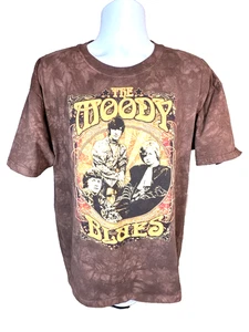 Vintage Y2K Liquid Blue The Moody Blues T-Shirt - XL - Brown Tie-Dye Early 2000s - Bild 1 von 7