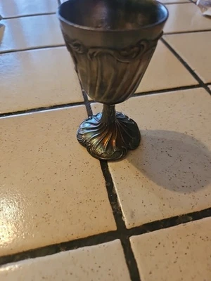 Ancien Coquetier Métal Argenté Début ( Xx Éme) Poinçons Coq Gallia Métal Et Tête - Photo 1/4