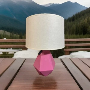 Robert Abbey Delta 1 Light Table Lamp, Schiaparelli Pink Mid Century Styled - Picture 1 of 9