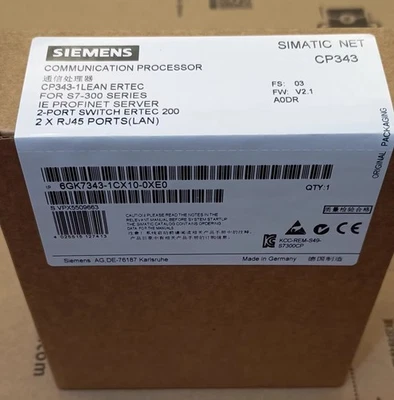 1pcs Siemens Communication Processor SIMATIC 6GK7343-1CX10-0XE0 - Image 1 of 3