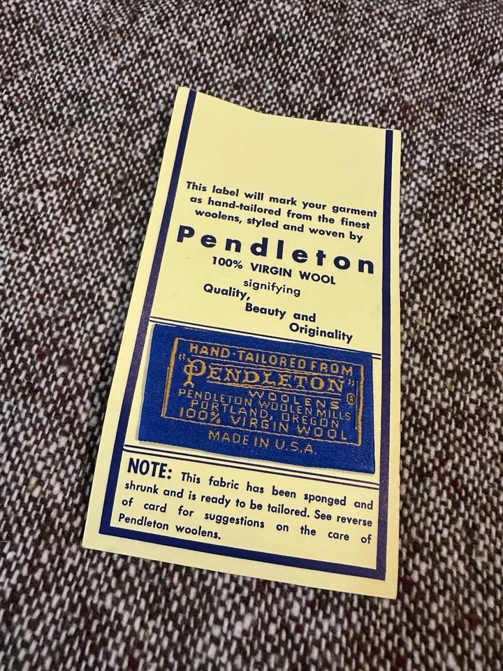 100% Wool Tweed Pendleton Fabric 56" X 43" & 20" X 26"  Brown - Image 1 of 4