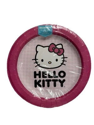 HELLO KITTY 盘子 ~ 热粉色圆点 16 件套午餐大号 — 第 1/4 张图片
