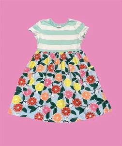 HANNA ANDERSSON NEW Girls Multi Stripe & Citrus Fruit Mixie Playdress Pockets 12 - Picture 1 of 9