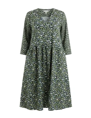 Women’s Seasalt Jersey Dress ¾ Sleeve V Neck Cotton Foliage Maritime Cotton - Image 1 of 4