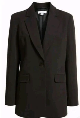 Blazer negro para mujer TOPSHOP talla 2 botón único delgado largo nuevo con etiquetas 34 pequeño Foto 1 de 4