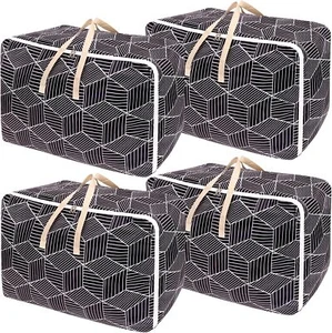 4 Pack Large Storage Bag, 28GAL Moving Bags with Zips Large Duvet Storage Bag Cl - Picture 1 of 7