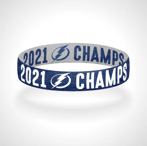 2021 Champs Reversible Tampa Bay Lightning Bracelet Wristband Go Bolts Cover