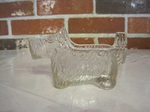 DE COLECCIÓN 1930 L. E. SMITH VIDRIO CORTE TRANSPARENTE POST CEREAL SCOTTIE PERRO CREMA #6 - Imagen 1 de 11