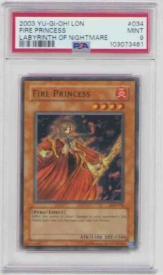 FIRE PRINCESS YUGIOH UNLIMITED HOLOFOIL LON-034 GRADED MINT 9 2003 - Image 1 of 2