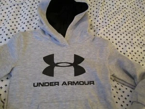 NEW Boys UNDER ARMOUR Gray Hoodie w/ Big Black UA Logo Size 5 FREE SHIPPING! - Picture 1 of 5