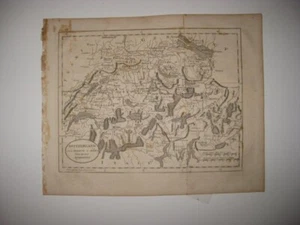 LARGE ANTIQUE 1898 SWITZERLAND MAP MOUNTAIN CLIMBING INTEREST RAILROAD BERN FINE - Picture 1 of 1