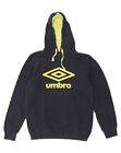 UMBRO Mens Graphic Hoodie Jumper Large Navy Blue Cotton WD10