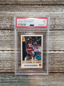 1990 Panini Sticker #M Akeem Olajuwon PSA 7.5 NM+! Hand Cut HOF Houston Rockets! - Picture 1 of 2