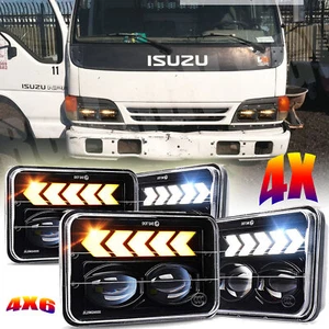 4 piezas faros LED alto/bajo haz sellado para Isuzu NQR NPR NPR-HD kenworth 4""x6" - Imagen 1 de 12