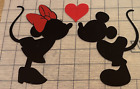 2 X  LARGE Minnie And Mickey Kissing Vinyl Decals  Wine Glass  Decals