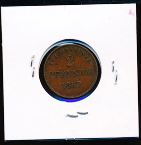 German States SAXE-MEININGEN 2 Pfennig KM# 174 1- 1867 - #8933 - Picture 1 of 1