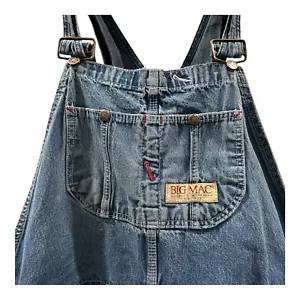 Big Mac Salopette Uomo 50 Big Square Bak Abbigliamento da Lavoro Denim Bavaglino Vintage Retrò 54x33 - Foto 1 di 12