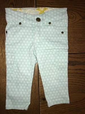 Persnickety Sail Away Skinny Capri Pants Girls Blue Polka Dot Print Size 2 yrs - Imagem 1 de 3