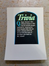 Roger Clemens Tom Seaver 1994 Oscar Meyer Superstar Round-Up Proof Trivia