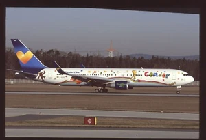 Orig 35mm Airline Dia Condor 767-330ER spec c/s D-ABUE - Bild 1 von 1