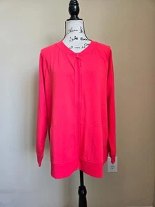 T by Talbots Sudadera Mujer 2X Rosa Cremallera Completa Confort Ocio - Imagen 1 de 10