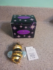 CHRISTOPHER RADKO B WILLIKERS BUMBLEBEE BUMBLE BEE GLASS CHRISTMAS ORNAMENT 2001 - Picture 1 of 10