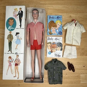 Ken Doll Molded Brown Hair Straight Leg  w/Box & Clothing, Booklets 1960  Read - Picture 1 of 24