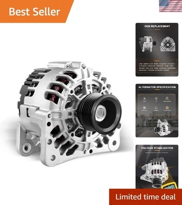 Efficient 90A OEM Volkswagen Alternator - Beetle, Golf, Jetta Fit (1999-2006) - Imagem 1 de 4