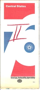 1976 AAA Central States Highway Map Fair Shape Vintage - Picture 1 of 1