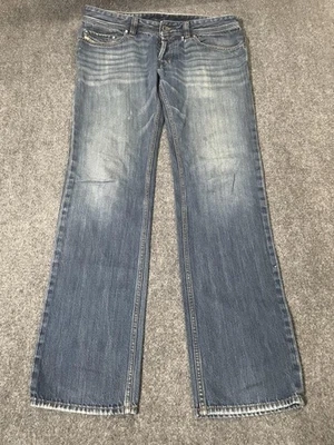 Diesel Safado Jeans Mens 33x32 Blue Regular Slim Straight Denim Whiskered 0RUS6 - Image 1 of 4