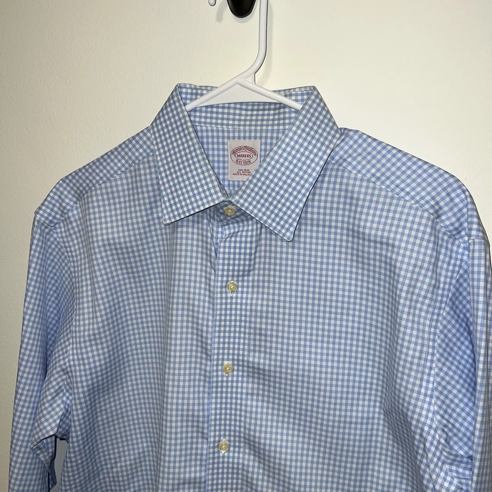 Vintage Brooks Brothers Makers Shirt Mens Large Blue Plaid Preppy Classiccore - Image 1 of 4