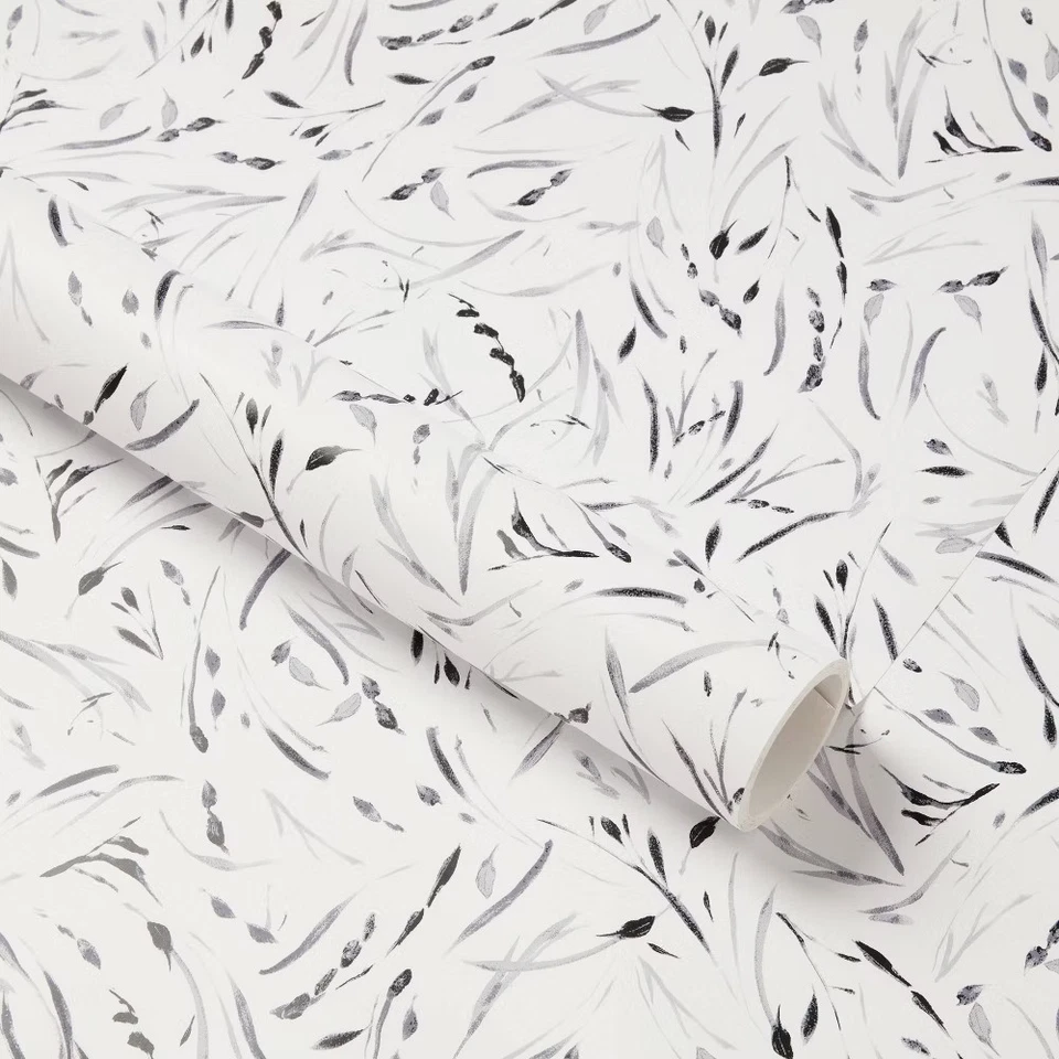 Threshold Wild Berries 198"x20" Peel and Stick Wallpaper Nature Black