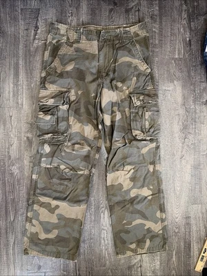 Винтажные мужские штаны Aeropostale 34x32 камуфляжные мешковатые широкие конькобежцы гранж Y2k 14461 - Изображение 1 из 4