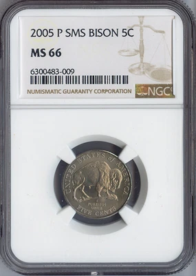 2005 Jefferson Bison Nickel NGC MS66 SMS Holiday Sale 🎁. - Image 1 of 2