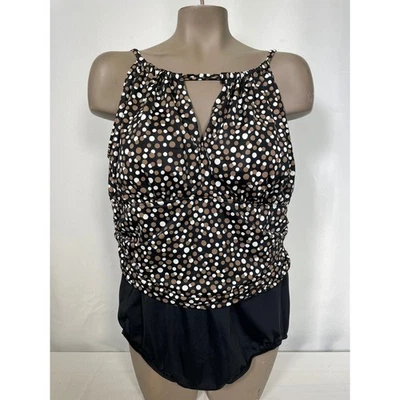 Traje de baño Tankini Catalina Suddenly ajustado a lunares acanalados para mujer 3X nuevo con etiquetas Foto 1 de 4