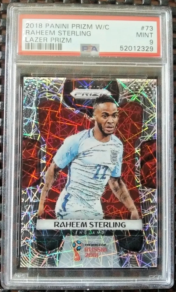 2018-19 Panini Prizm World Cup Lazer Prizm #73 Raheem Sterling SP ENGLAND PSA 9 - Image 1 of 2